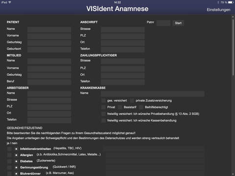 VISIdent Anamnese screenshot 2