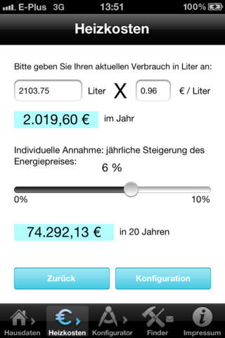 Budgetplaner Heizung screenshot 3
