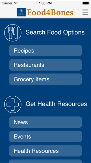 【免費健康App】Food4Bones - The National Osteoporosis Foundation-APP點子