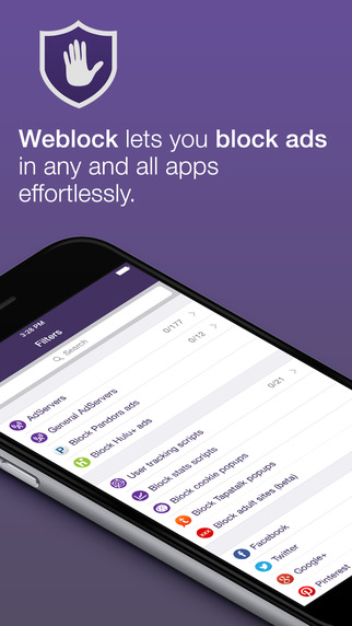 Weblock - AdBlock for apps and websites