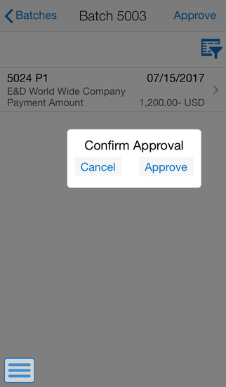 Payment Batch Approvals Smartphone for JD Edwards EnterpriseOne