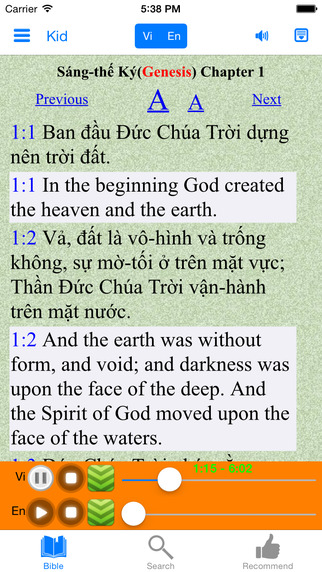 Holy Bible Audio Book in Vietnamese and English