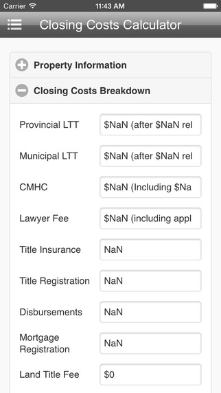 【免費商業App】C3Calculator (Canada Closing Costs Calculator)-APP點子