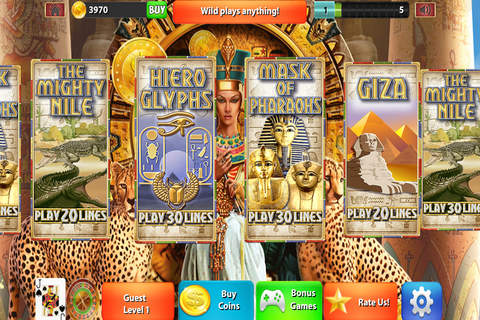 Cleopatra's Realm Casino & The Black Eagle Planet of Kings (Angry Pharaoh's Slots Mania) screenshot 2