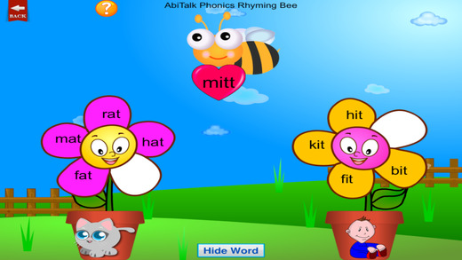 Phonics Rhyming Bee Free - Short Vowels for Preschool and Kindergarten