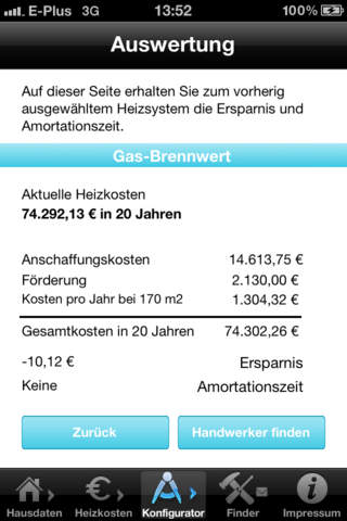 Budgetplaner Heizung screenshot 4