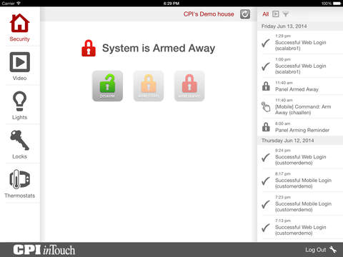 【免費生活App】CPI Security inTouch system - Remote Control of your Home and Business Security System-APP點子