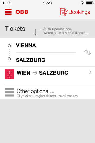 ÖBB Tickets screenshot 2