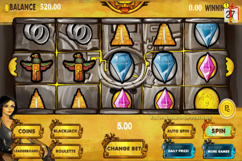 Slots of Aztec Riches (Pharaoh's Lucky Jackpot) - Fun Slot Machine Games Free screenshot 2