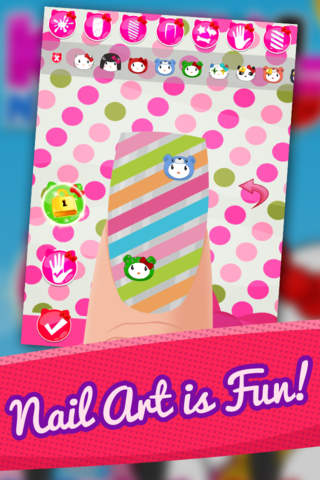 Hello Kitty edition : Nail Dress Up Salon Game for girls screenshot 3
