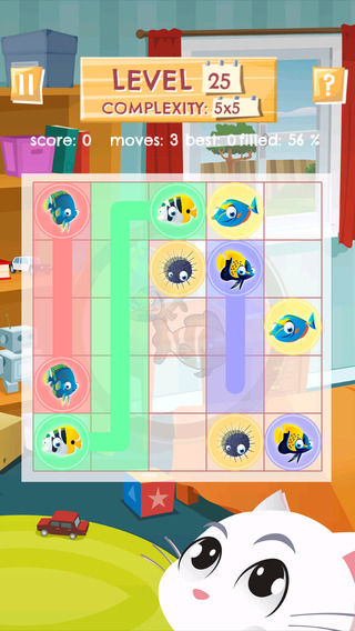 【免費遊戲App】Kitty Snacks - HD - FREE - Link Matching Fish in a Cat's Aquarium Fantasy Puzzle Game-APP點子