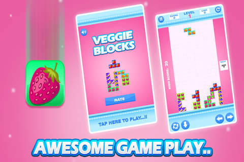 Veggie Blocks- Free Tetris Style Game For Kids screenshot 4