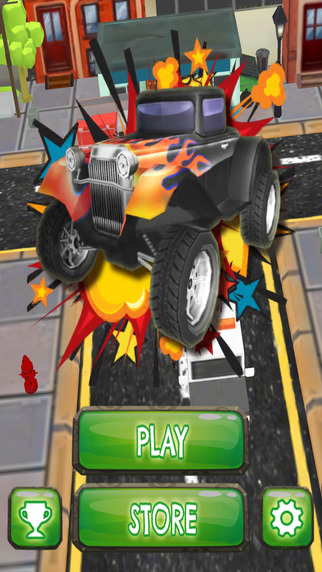 Classic Hot Rod Street Bouncer - PRO - Furious Downtown Car Obstacle Race Game