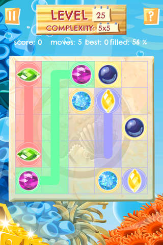 Mermaid Gemstone Hunt - HD - FREE - Connect Matching Diamonds Coral Reef Treasure Puzzle Game screenshot 2