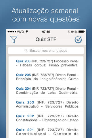 Quiz STF - Informativos em questões comentadas screenshot 2