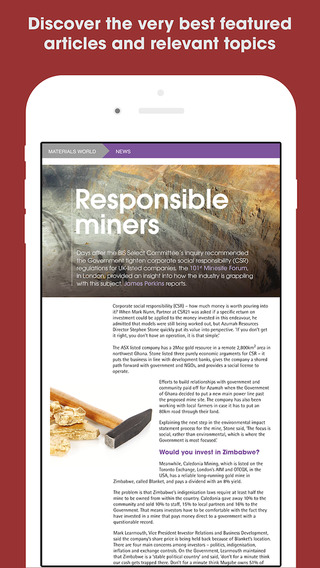 Materials World Magazine: Minerals mining insights reports and features from around the world