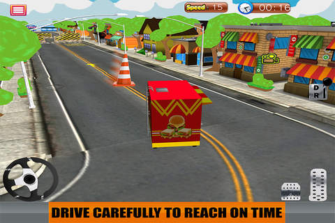 Food Truck Pizza Delivery Simulator - Mini Van parking Skills Games For Kids PRO screenshot 3