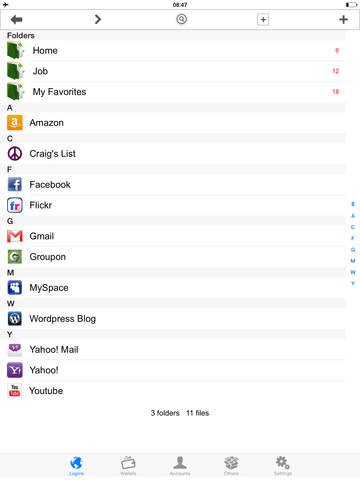 Screenshots of Password Manager Vault - FingerPrint Lock Account Wallet &1 Secure Passcode Safe for iPad