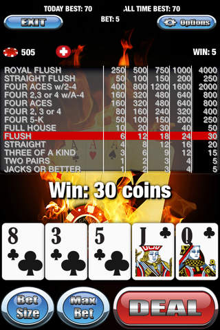 Aces on Fire Video Poker screenshot 3