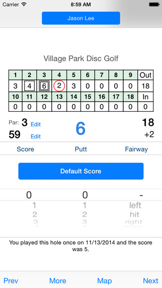 Disc Golf - Frisbee Scorecard Stat for Frolf