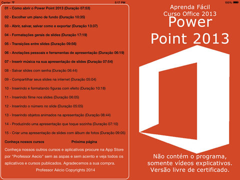 Tutorial for Power Point 2013 HD Grátis Português