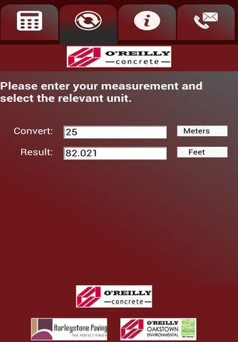 O'Reilly Concrete Calculator screenshot 2