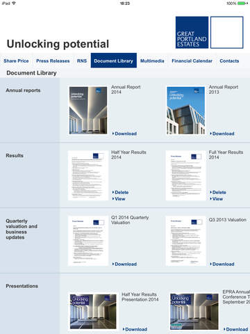 Great Portland Estates plc Investor Relations App screenshot 3