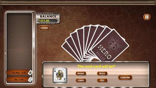 Amazing HiLo Casino Card Hero - good Vegas card betting game