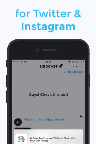 Birdcast - Rapid Tweeting at Concerts and Events - the lightning fast Twitter client! screenshot 4