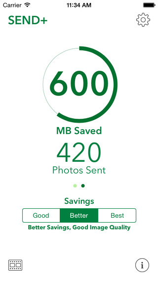 Send Plus - Save your data plan send photos email text Facebook Twitter track your data usage - comp