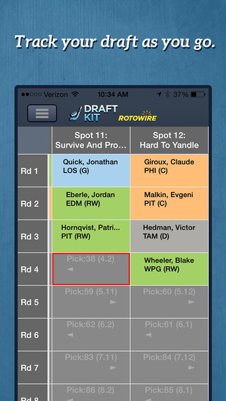 【免費運動App】RotoWire Fantasy Hockey Draft Kit 2014-APP點子