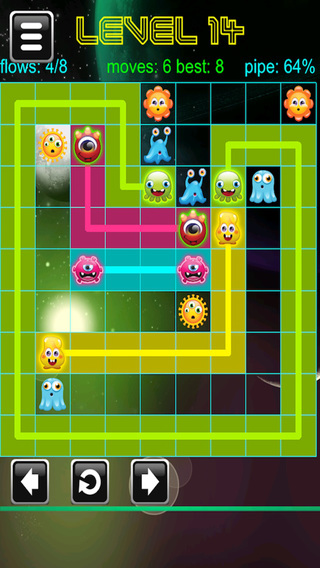 Baby Monster Glow Space Link - Neon Bridge Matching Puzzle