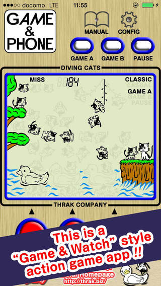 Free Action App of Kawaii Japan Classical Game Style - Diving Cats -Game Phone-