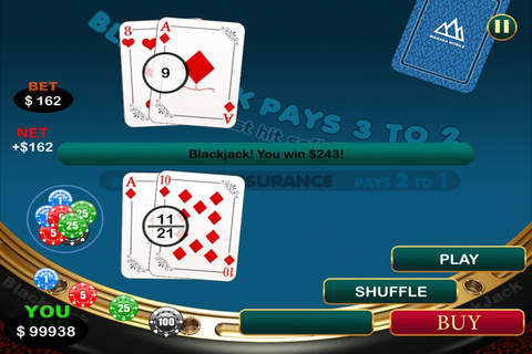 Black Jack 21 Player Pro - Awesome Casino Game screenshot 2