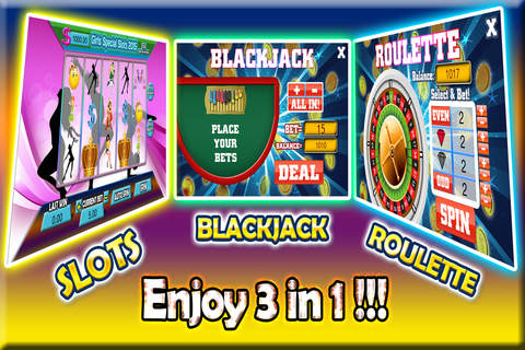 Girls Special Slots 2015 With Progressive Jackpot in Free Roulette and Blackjack screenshot 4