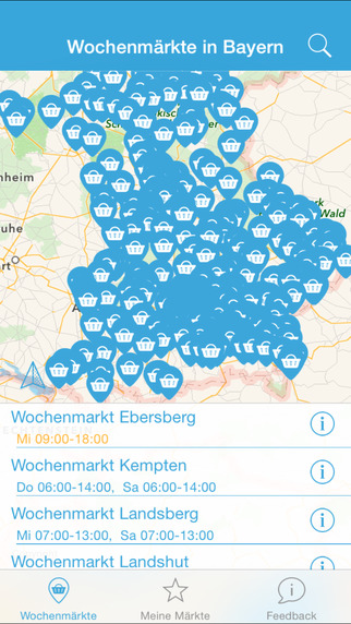 【免費生活App】Wochenmärkte in Bayern-APP點子