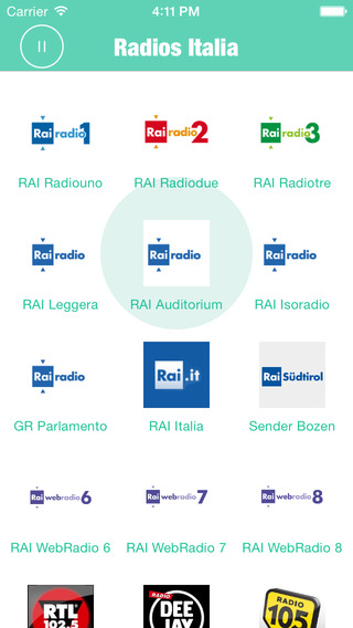 Radios Italia: Radio Italia FM includes Italia Radio Radio Italy FM like RAI Radio RTL 102.5