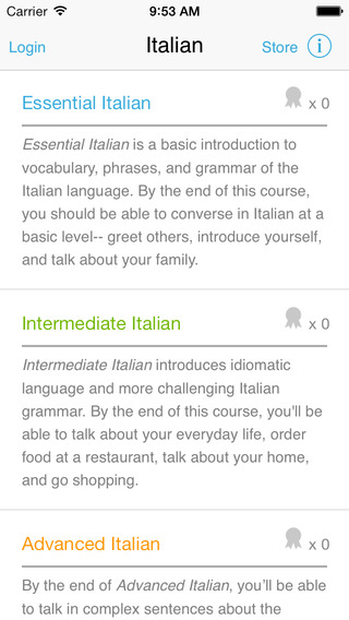 Italian by Living Language for iPhone