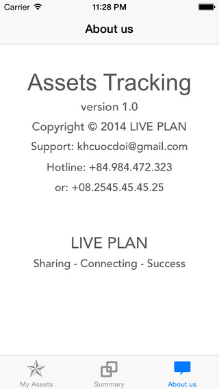 Assets Tracking by Live Plan