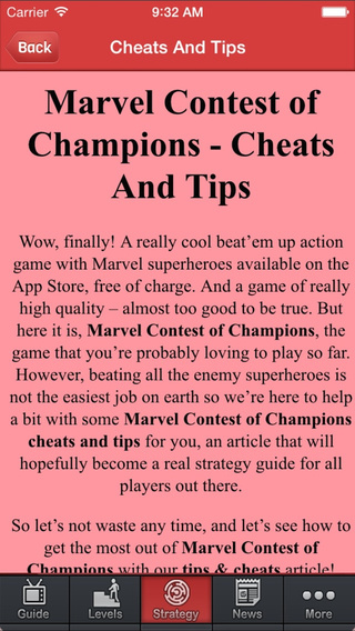 Guide for Contest of Champions