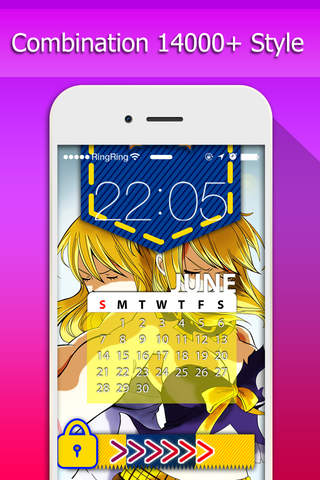 Lock Screen Design : Manga & Anime Wallpapers Quotes and Calendar Fairy Tail Style screenshot 2