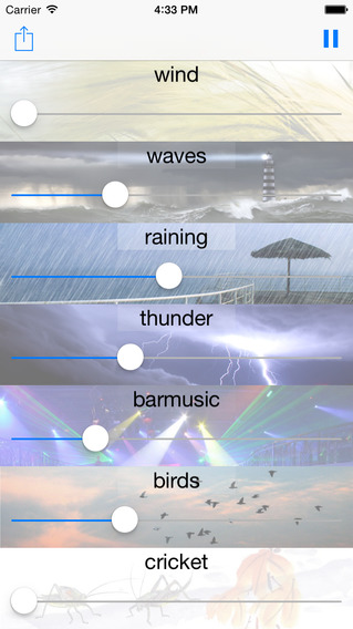 Soft Sound: with wind waves raining thunder birds cricket sound