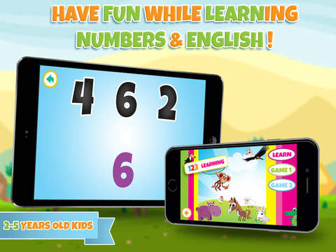 Обучение числа - образовательная игра для детей в детском саду малышей и детей на английском языке