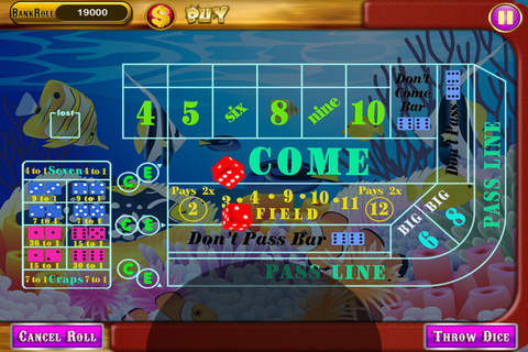 Splashy Gold Fish Casino Craps Dice Games Tap & Win Big Prizes Free screenshot 2