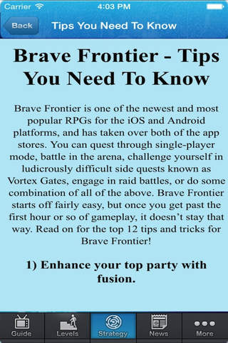 Guide for Brave Frontier - Video And Tips Guide screenshot 4