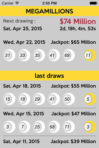 Lotto Results - Mega Millions Lottery Jackpot Drawings screenshot 2