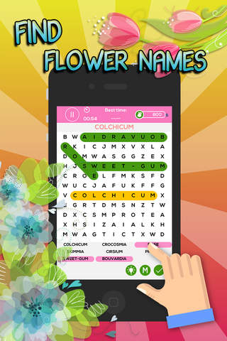 Word Search Flower Garden Puzzle screenshot 2