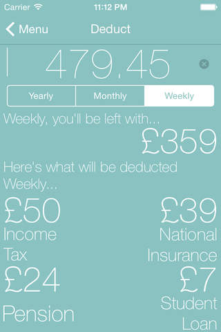 Deduct - Your Simple Assistant for Tax, National Insurance, Student Loan and Pension Calculations screenshot 4