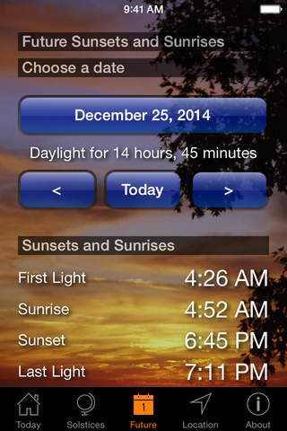 Sunset and Sunrise Times screenshot 3