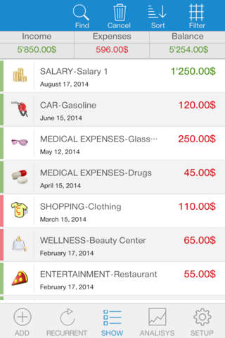 DORADO - Income/outgoing balances + iCloud Sync screenshot 4